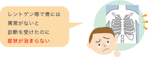 レントゲン等で骨には異常がないと診断を受けたのに症状が治まらない